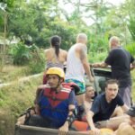 Guests being transported back to the start point after completing Babak River Tubing in Aik Berik, Lombok