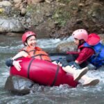 Outdoor river tubing activity in Aik Berik Village, Lombok